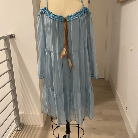 Dresses & Skirts - Flowy blue gypsy dress “from Italy”